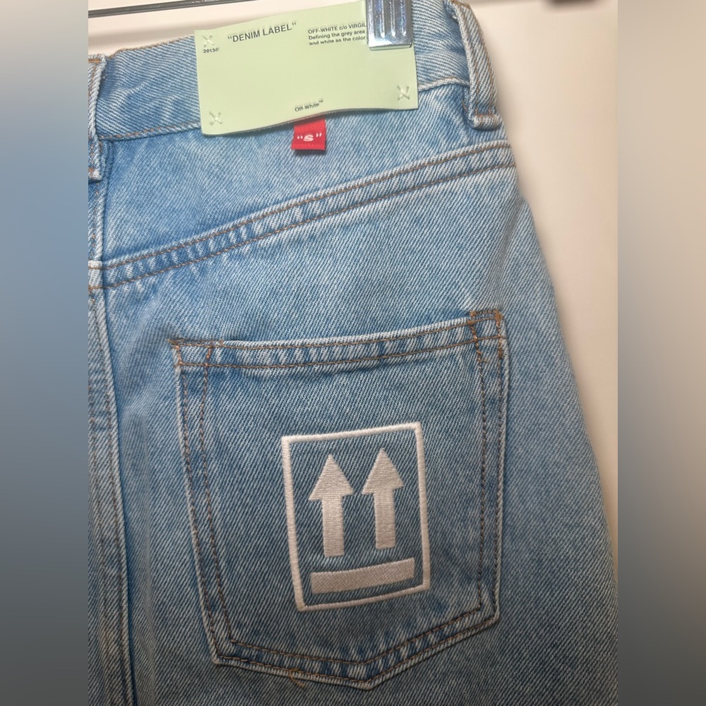 Off-White Blue Denim Ruffles Skirt Size 38 - Picture 10 of 14